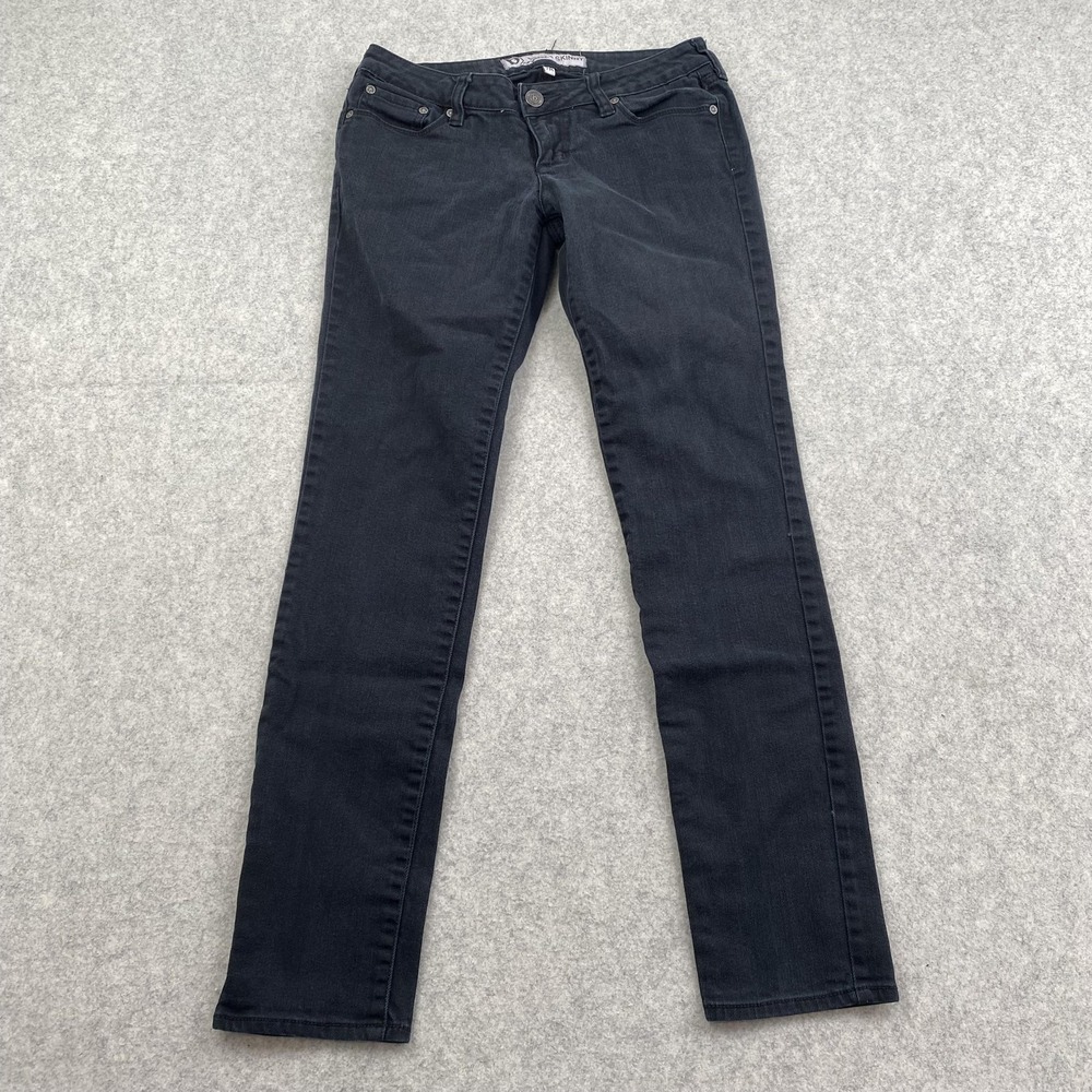 Bullhead Super Skinny Jeans Girls 7 (27x28) Black Stretch Mid Rise Denim Casual